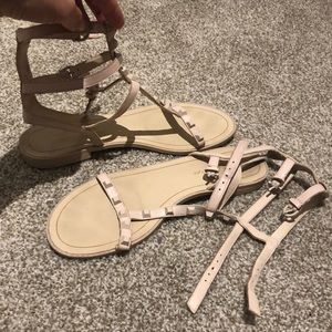 Rebecca Minkoff Nude Studded Gladiator Sandals